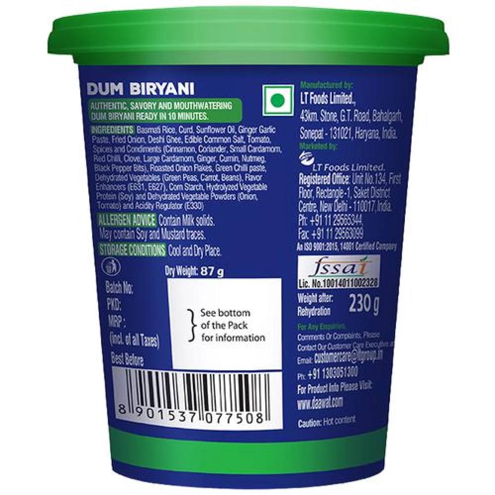 Daawat Cuppa Rice Dum Biryani - Ready In 10 Minutes, 87 g-3.webp